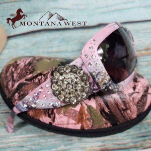 MONTANA WEST Bling Pink Camo Fashion Sunglasses